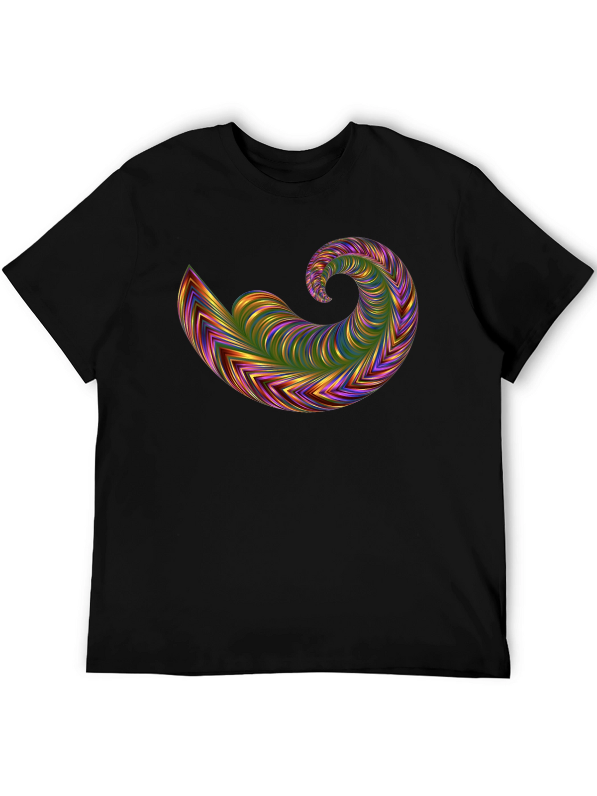 Abstract Swirl Graphic Tee - Bold Black