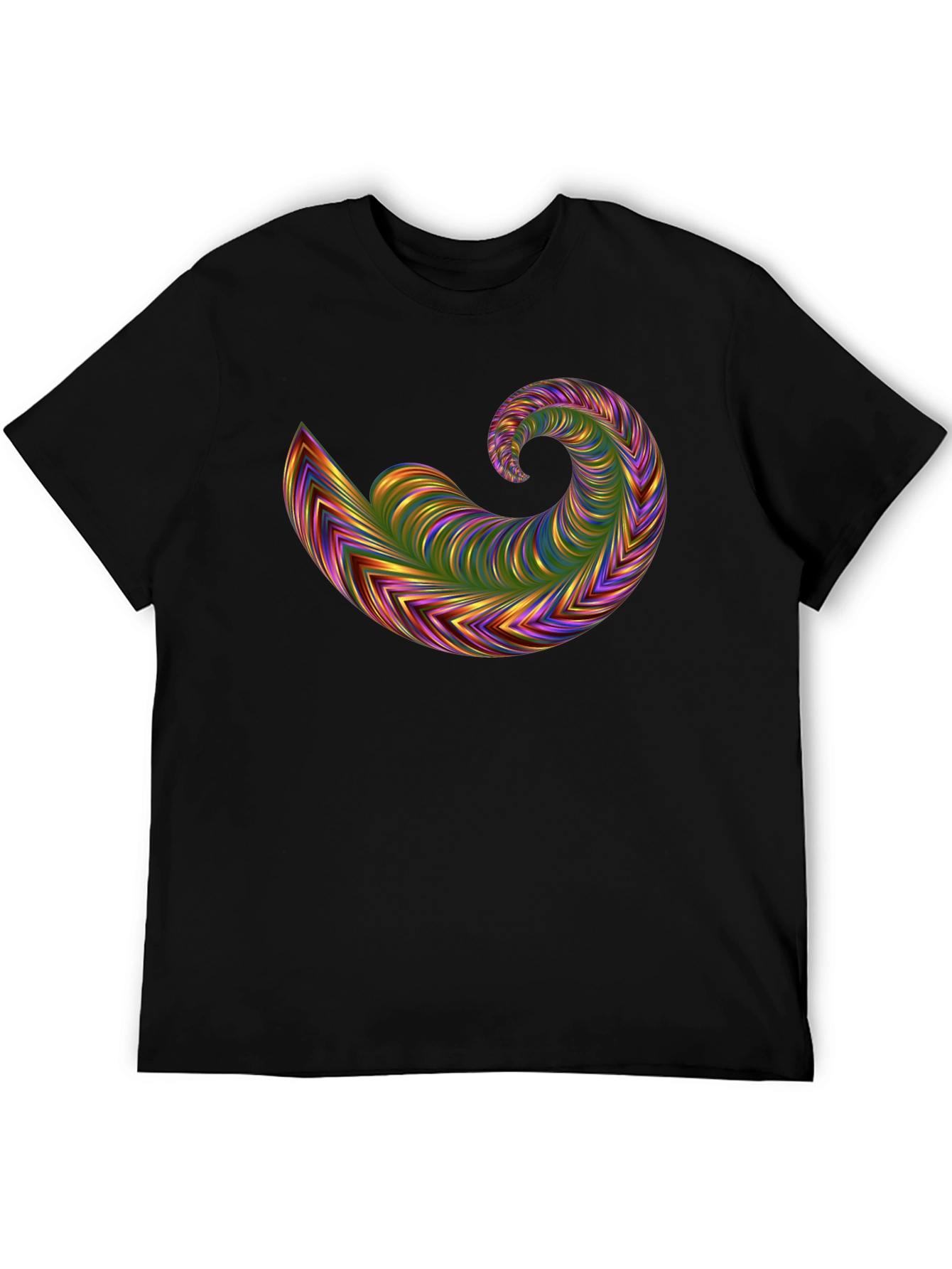Abstract Swirl Graphic Tee - Bold Black