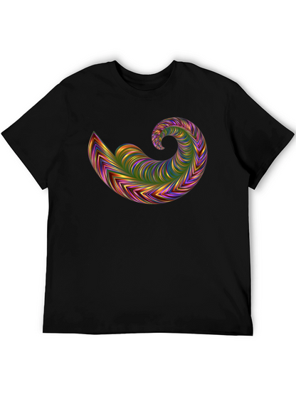 Abstract Swirl Graphic Tee - Bold Black