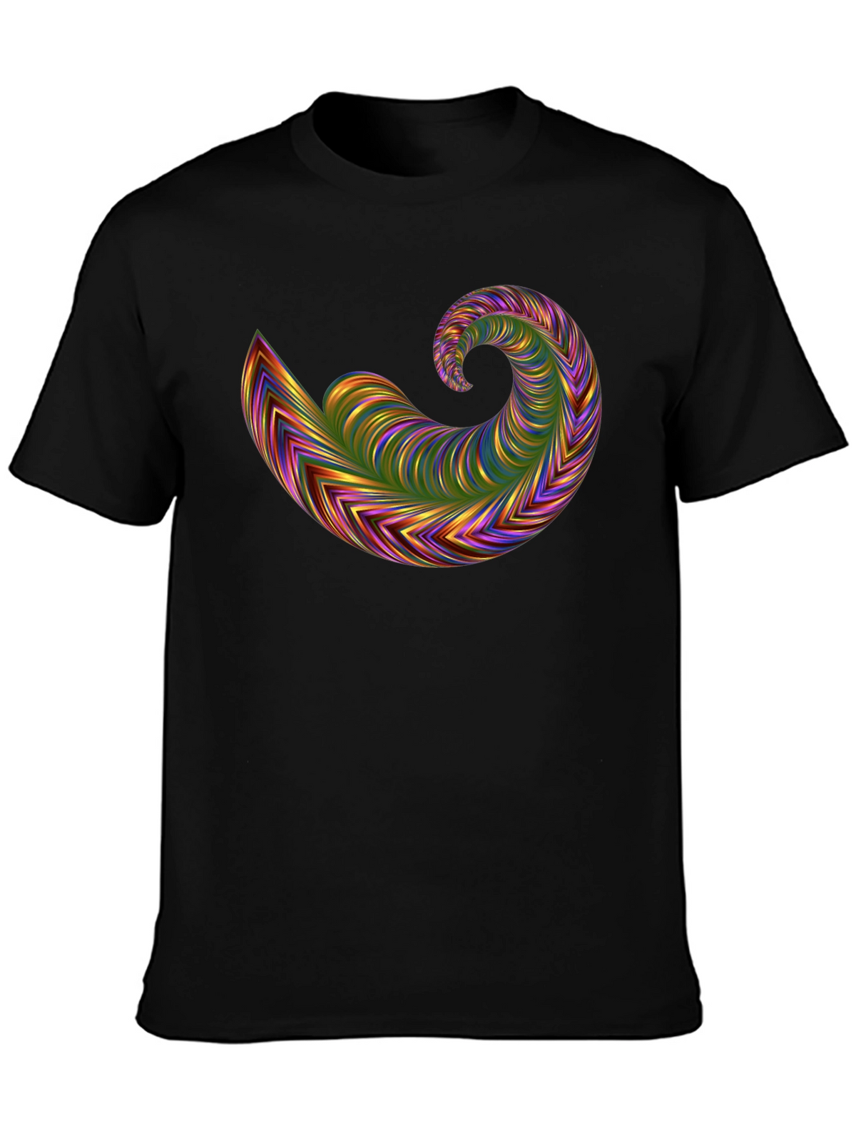 Abstract Swirl Graphic Tee - Bold Black