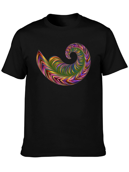 Abstract Swirl Graphic Tee - Bold Black