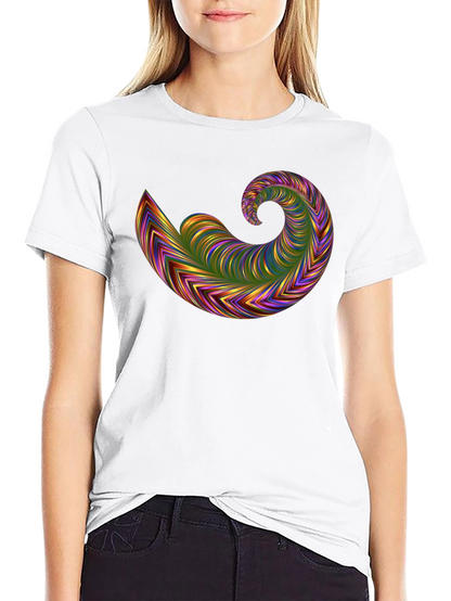 Abstract Swirl Graphic Tee - Bold Black