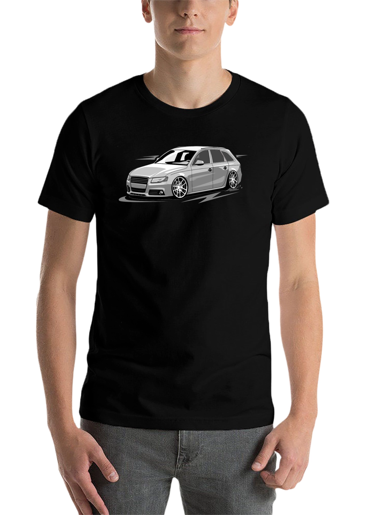 Cool Car Graphic T-Shirt - Black Cotton Tee