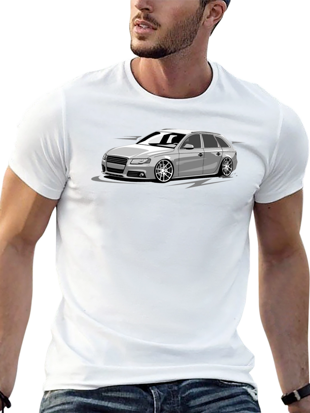 Cool Car Graphic T-Shirt - Black Cotton Tee