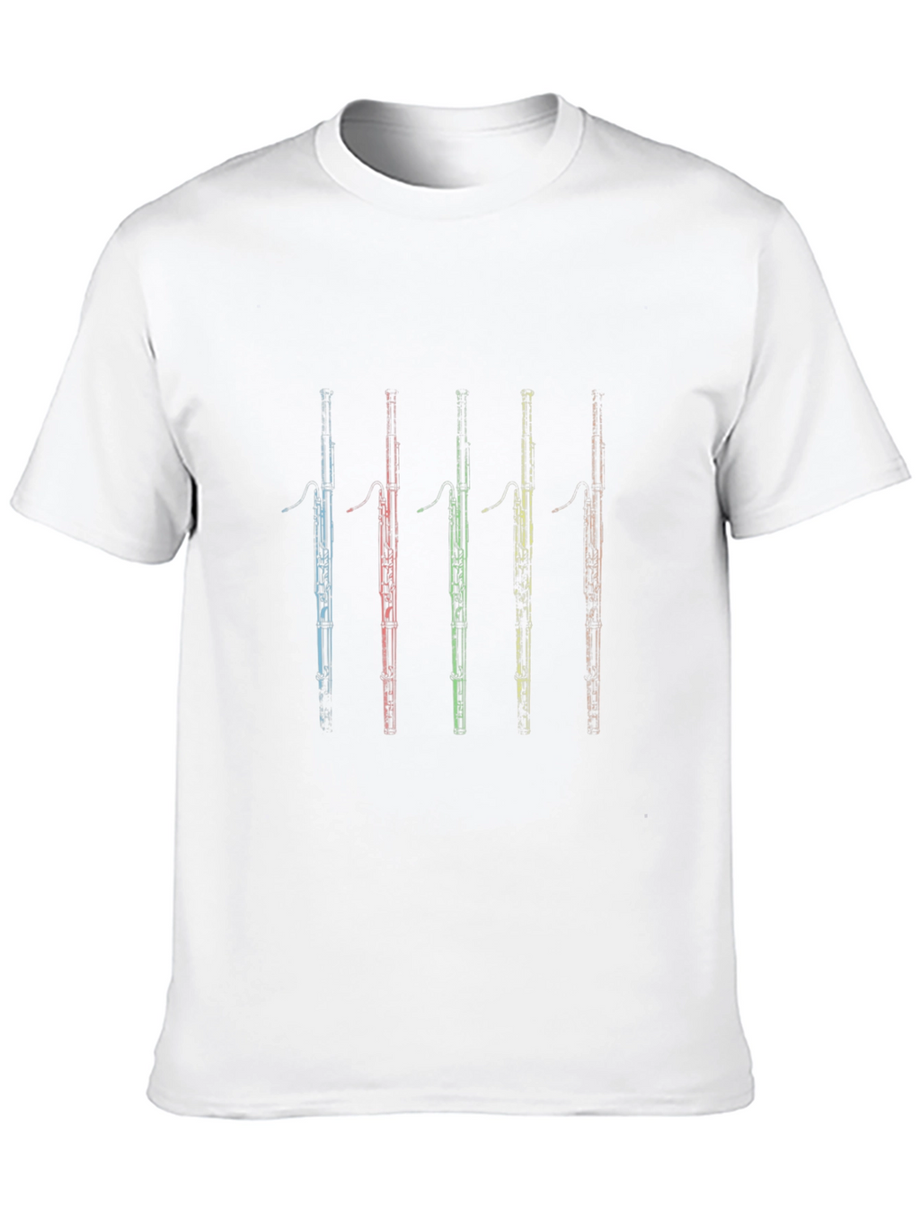 Bassoon Instrument Graphic Print Mens Black T-shirt