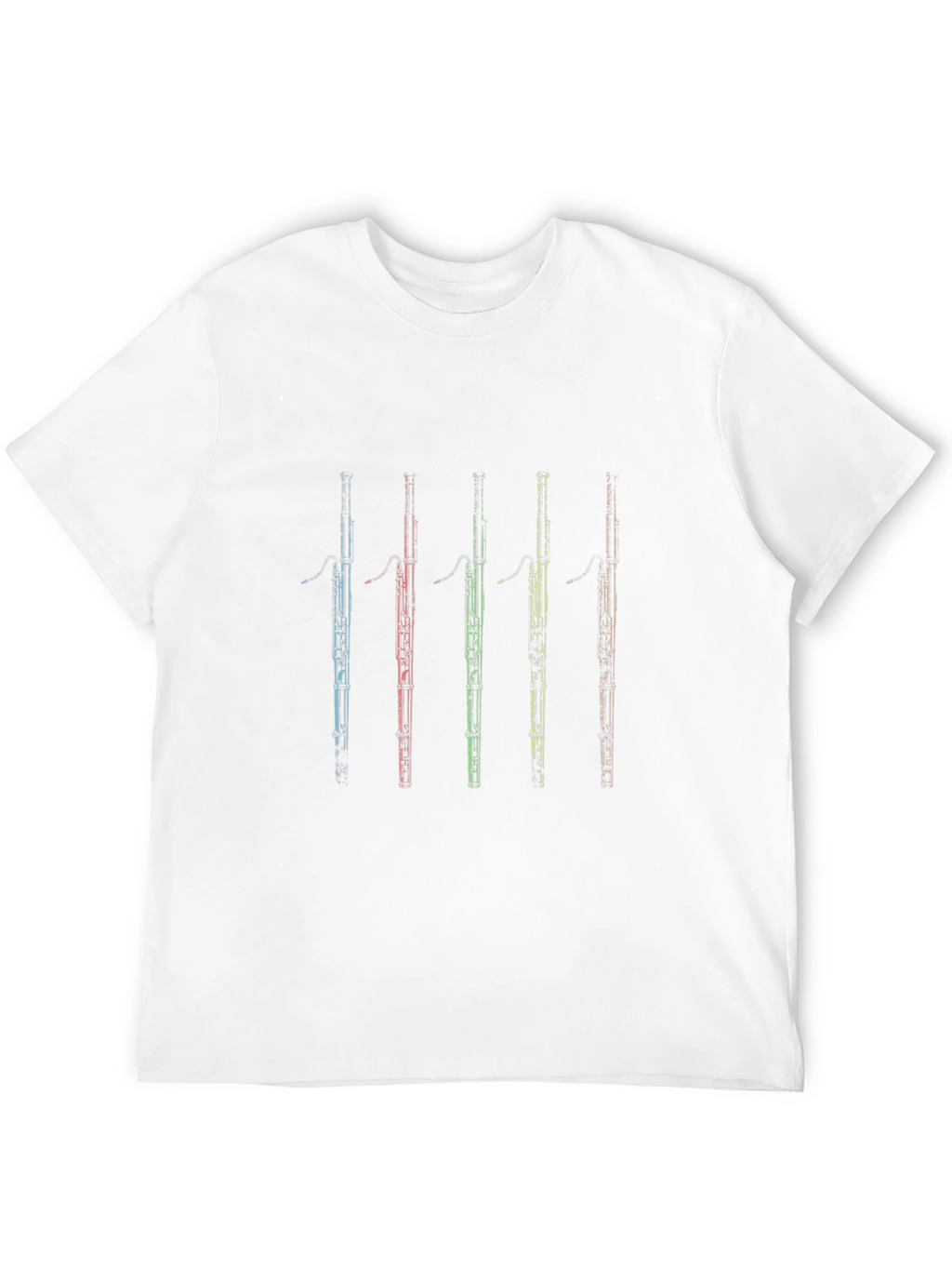Bassoon Instrument Graphic Print Mens Black T-shirt