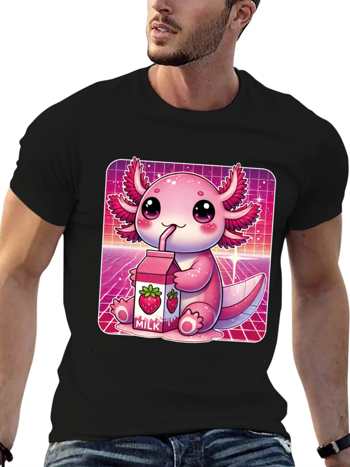 Kawaii Axolotl Milk T-Shirt