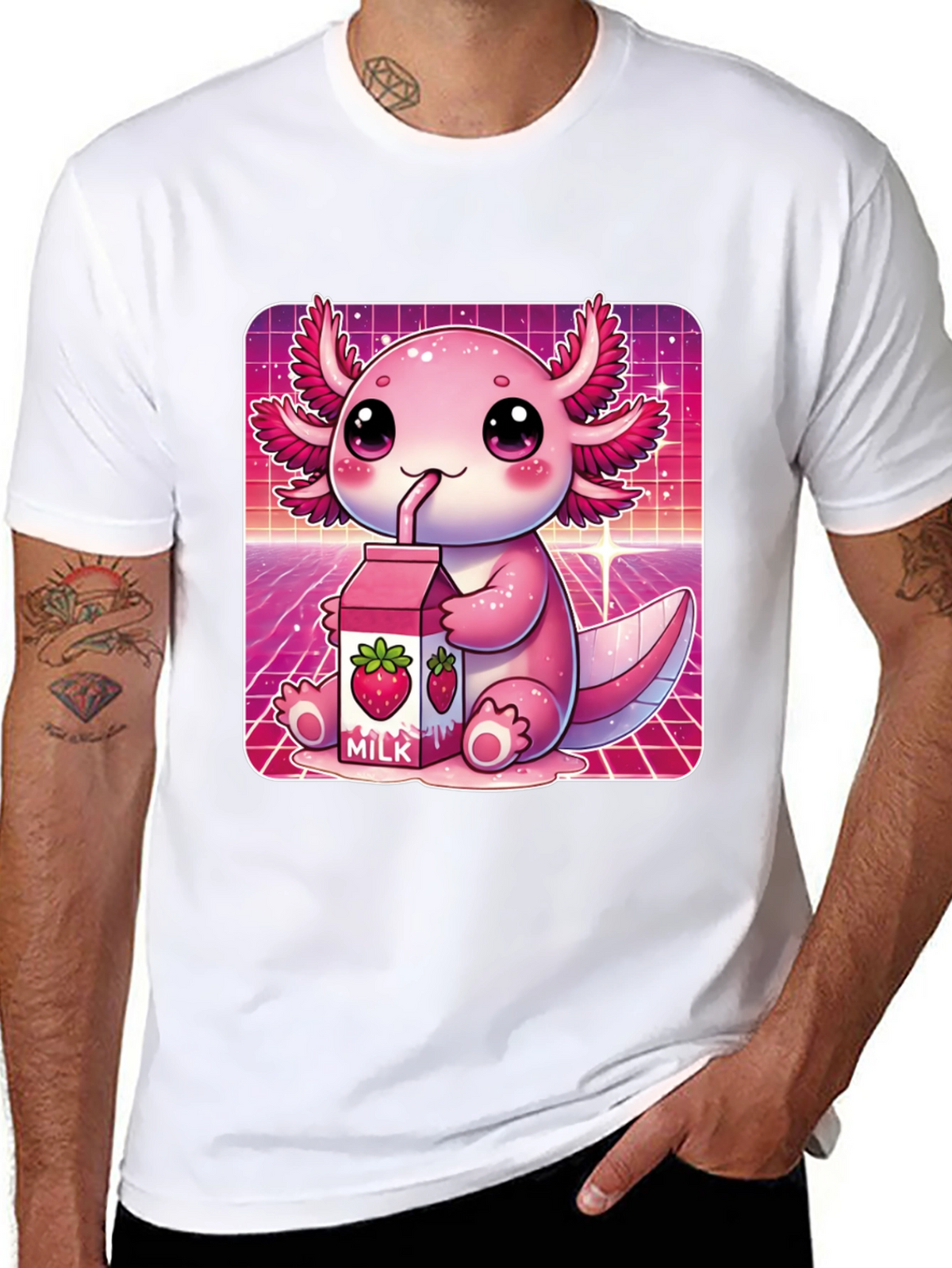 Kawaii Axolotl Milk T-Shirt