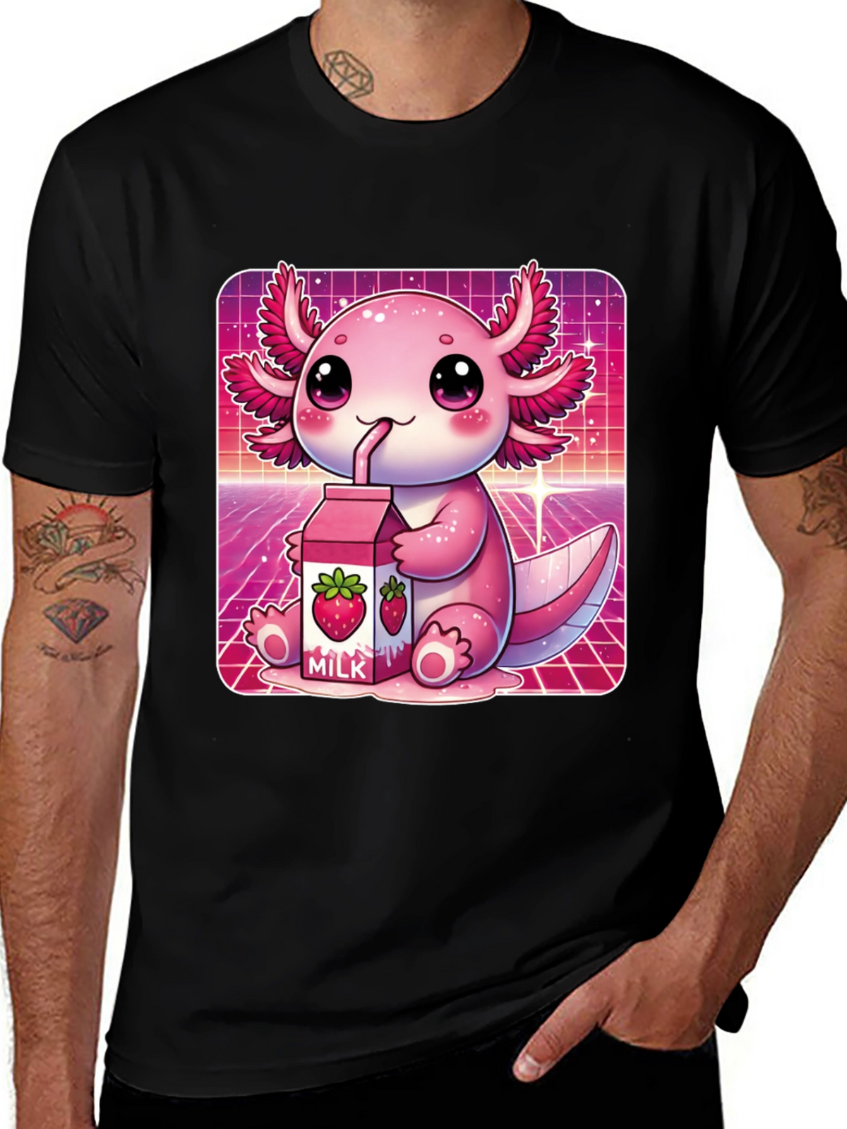 Kawaii Axolotl Milk T-Shirt