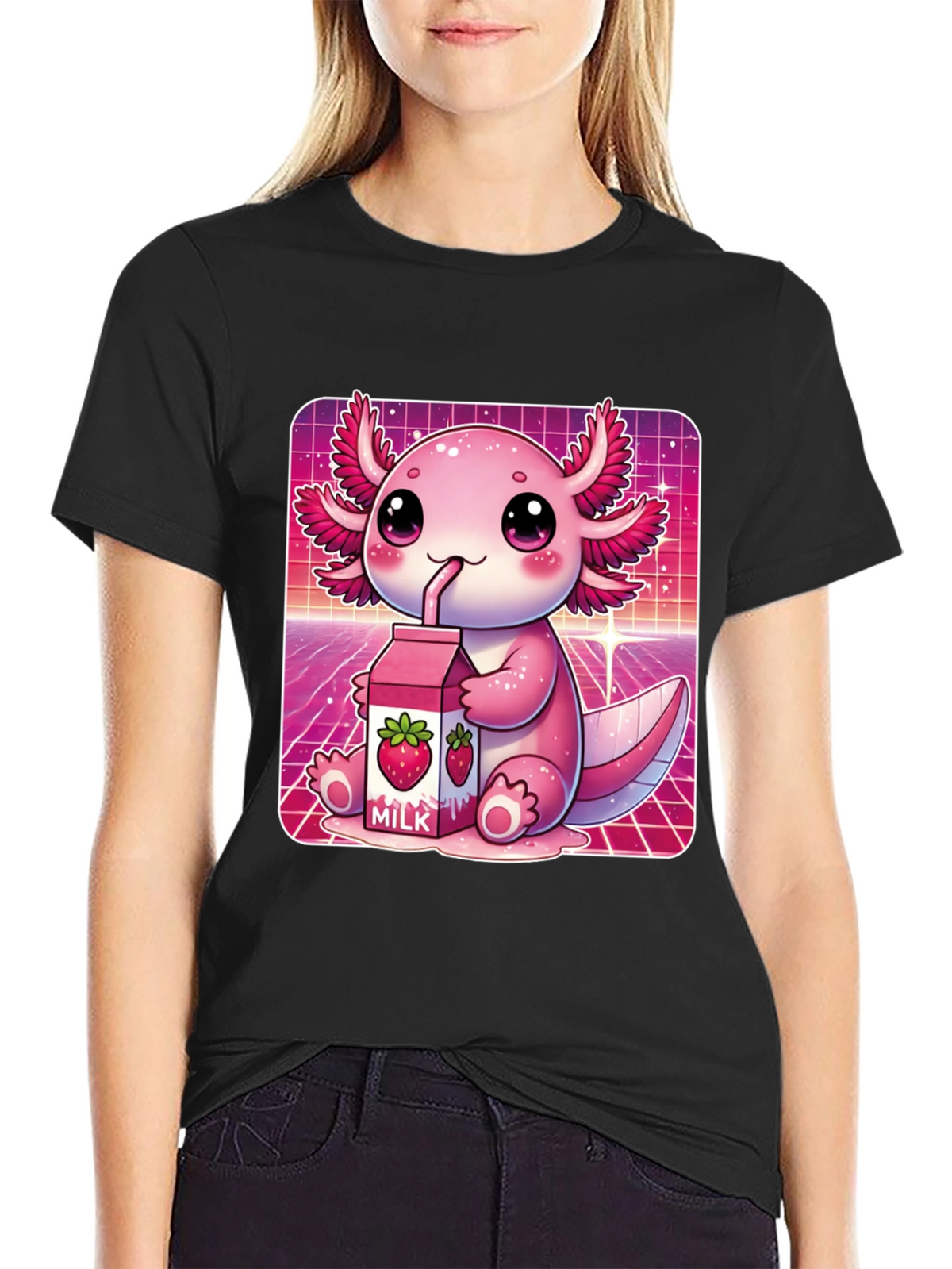 Kawaii Axolotl Milk T-Shirt