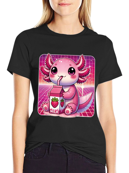 Kawaii Axolotl Milk T-Shirt