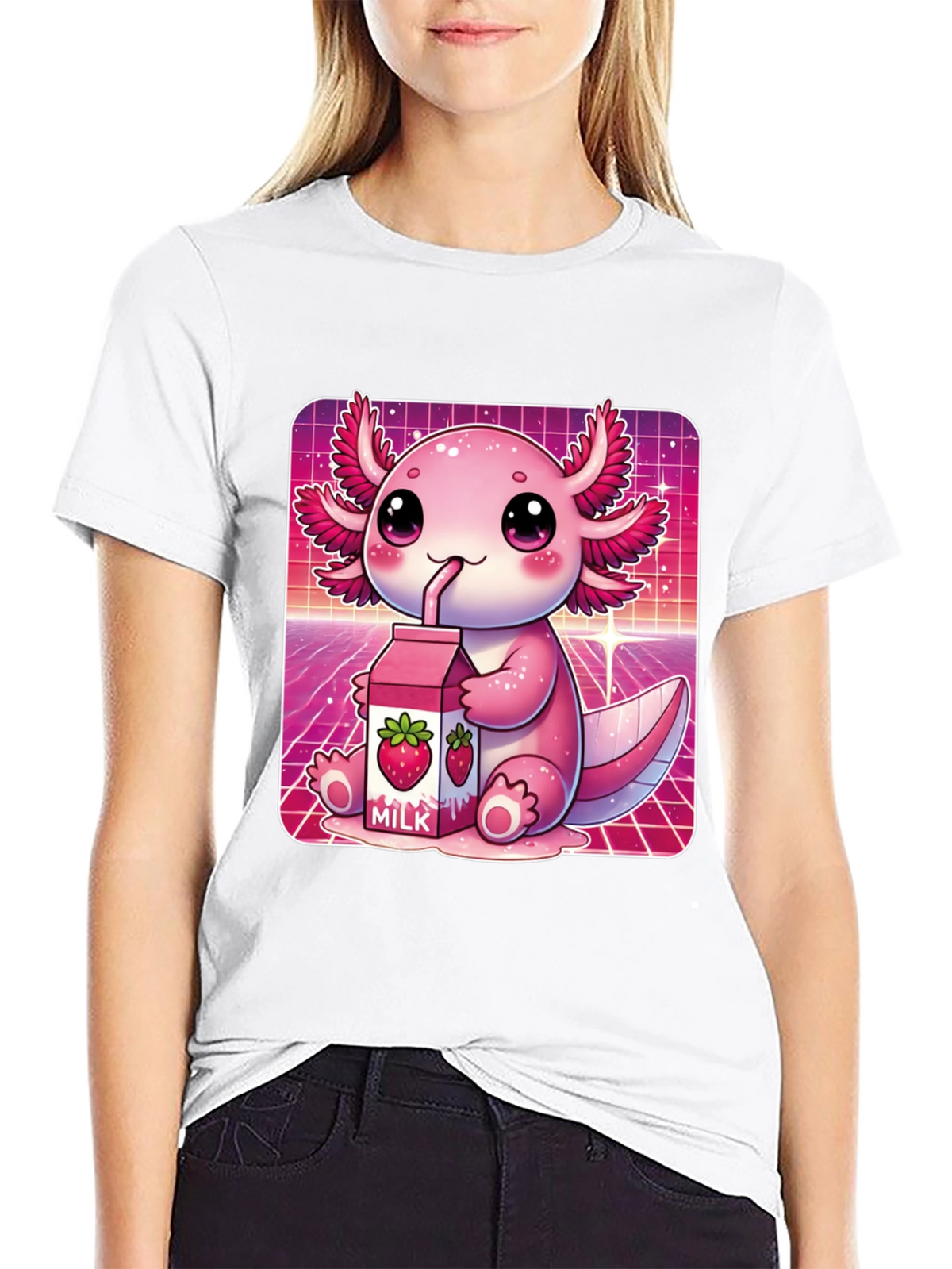 Kawaii Axolotl Milk T-Shirt
