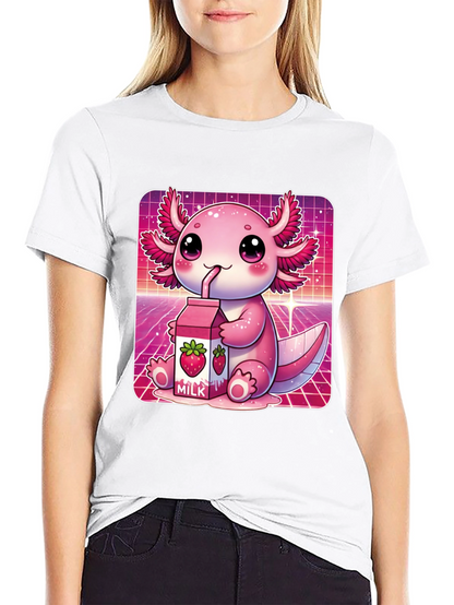 Kawaii Axolotl Milk T-Shirt