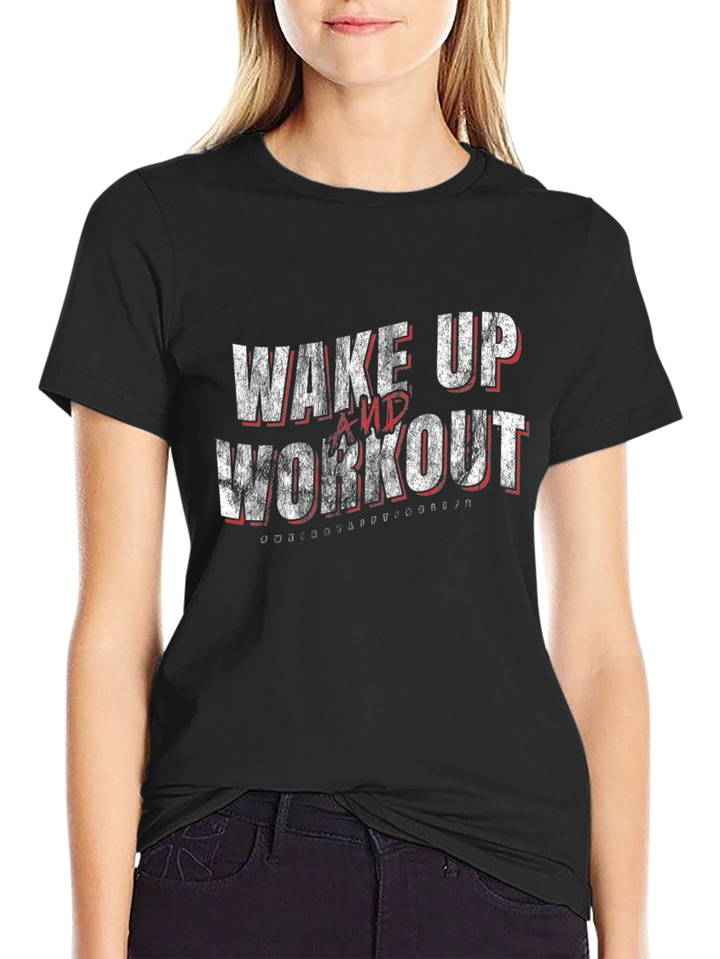 Wake Up and Workout Graphic Tee - Black