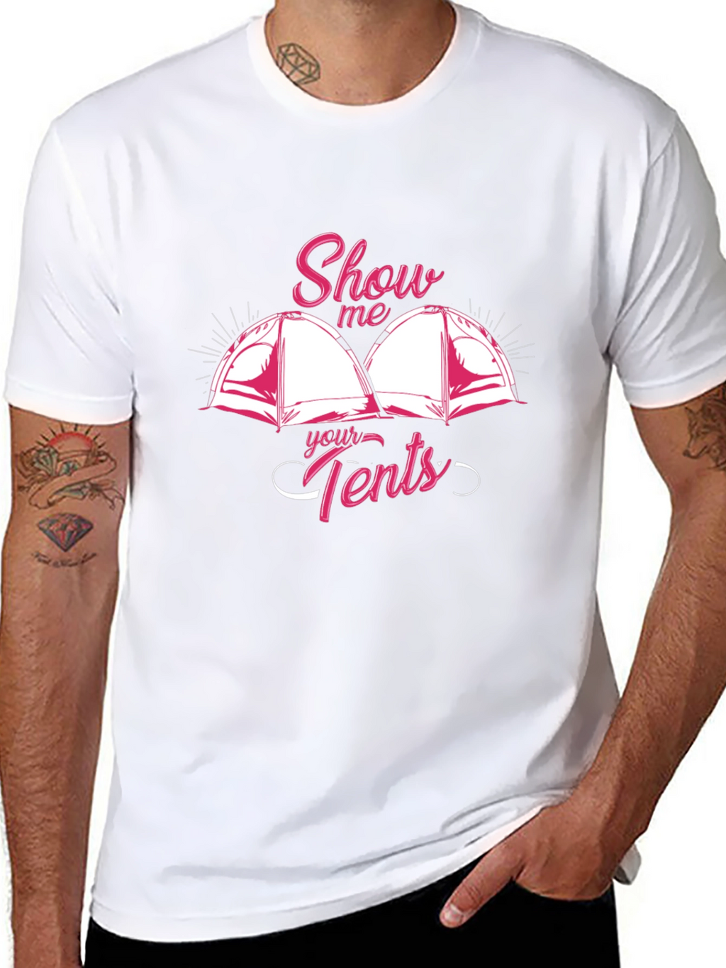 Show Me Your Tents Graphic T-Shirt Camping Humor