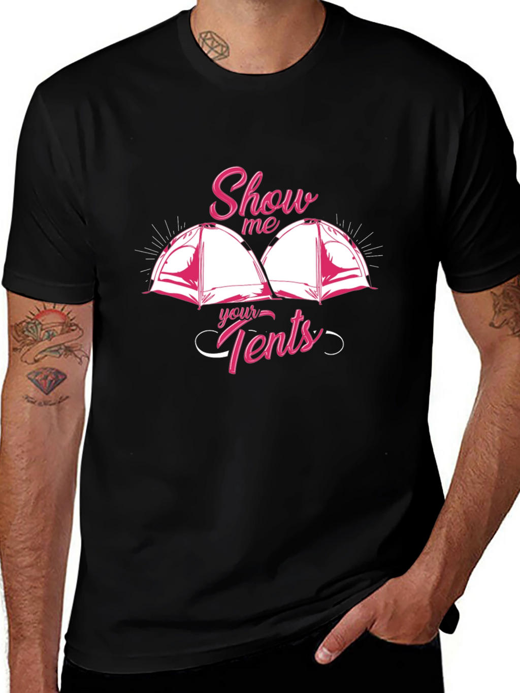 Show Me Your Tents Graphic T-Shirt Camping Humor