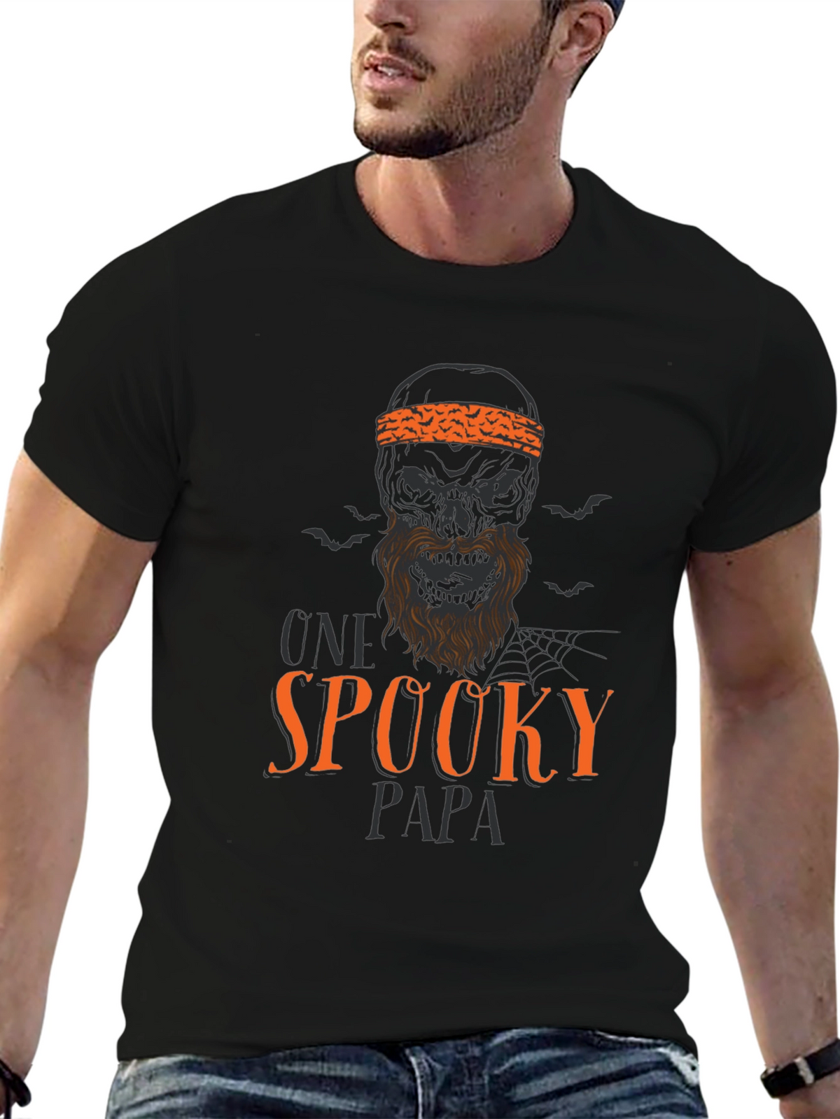 Spooky Papa Halloween Graphic T-Shirt