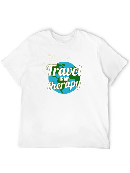 Travel is My Therapy T-Shirt - Globe Design