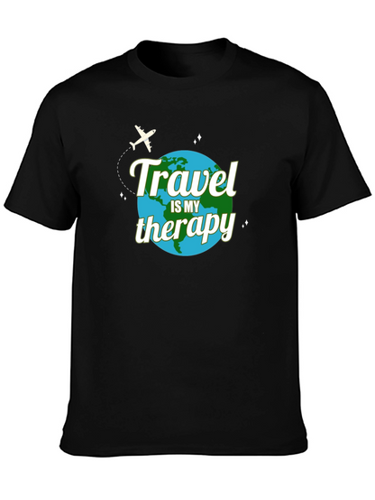 Travel is My Therapy T-Shirt - Globe Design