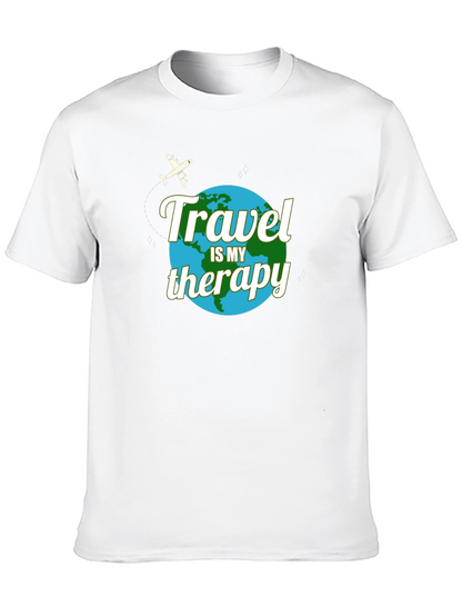 Travel is My Therapy T-Shirt - Globe Design