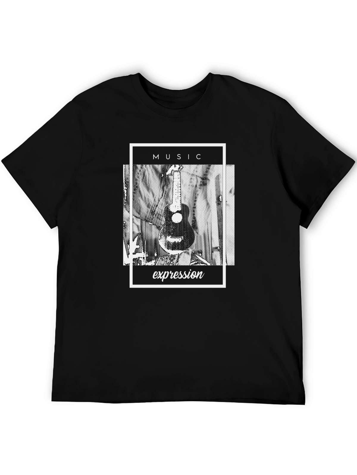 Music Expression Graphic Tee - Black Cotton