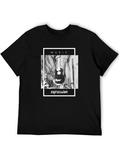 Music Expression Graphic Tee - Black Cotton
