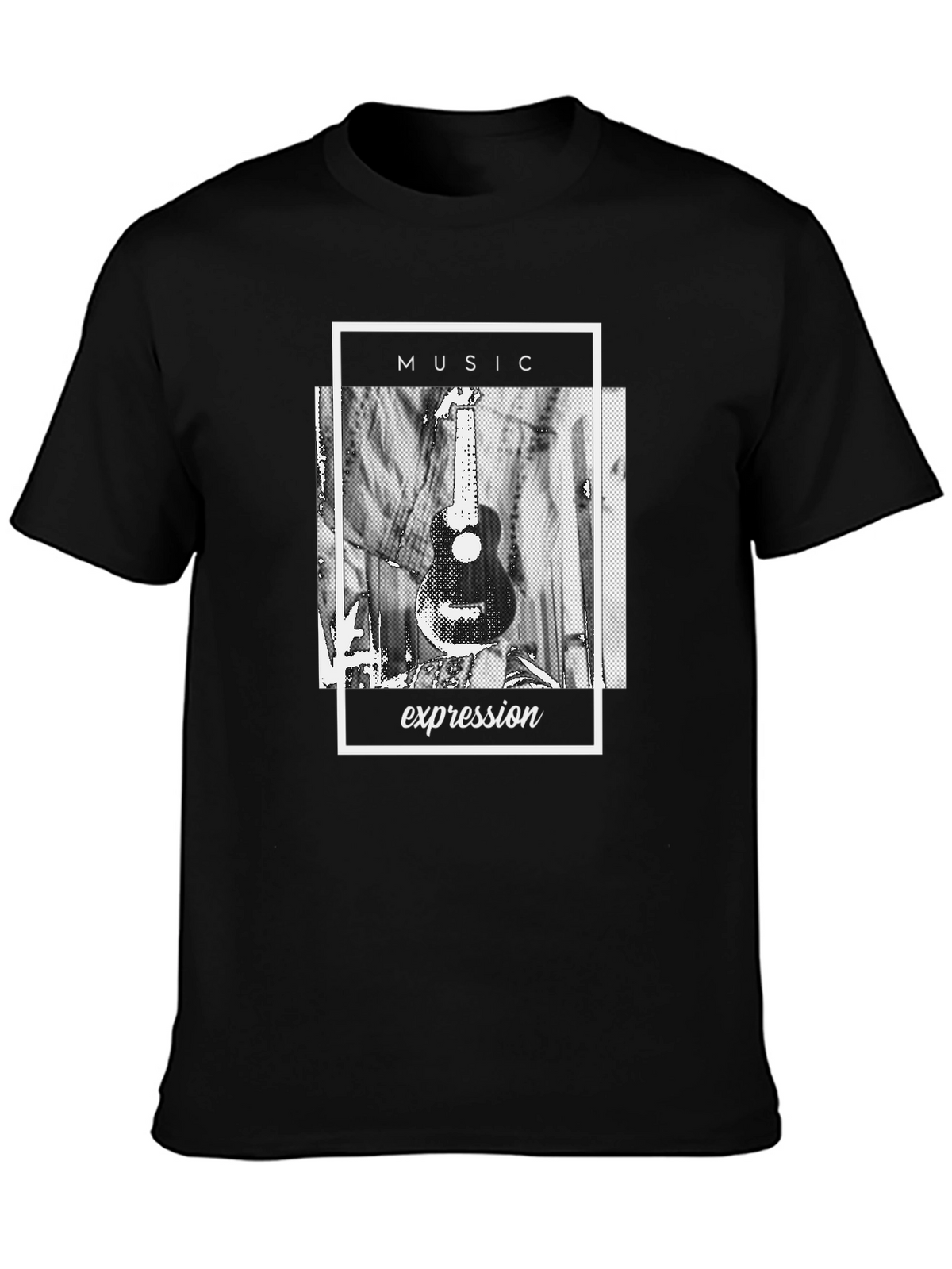 Music Expression Graphic Tee - Black Cotton