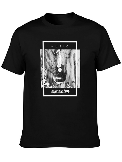 Music Expression Graphic Tee - Black Cotton