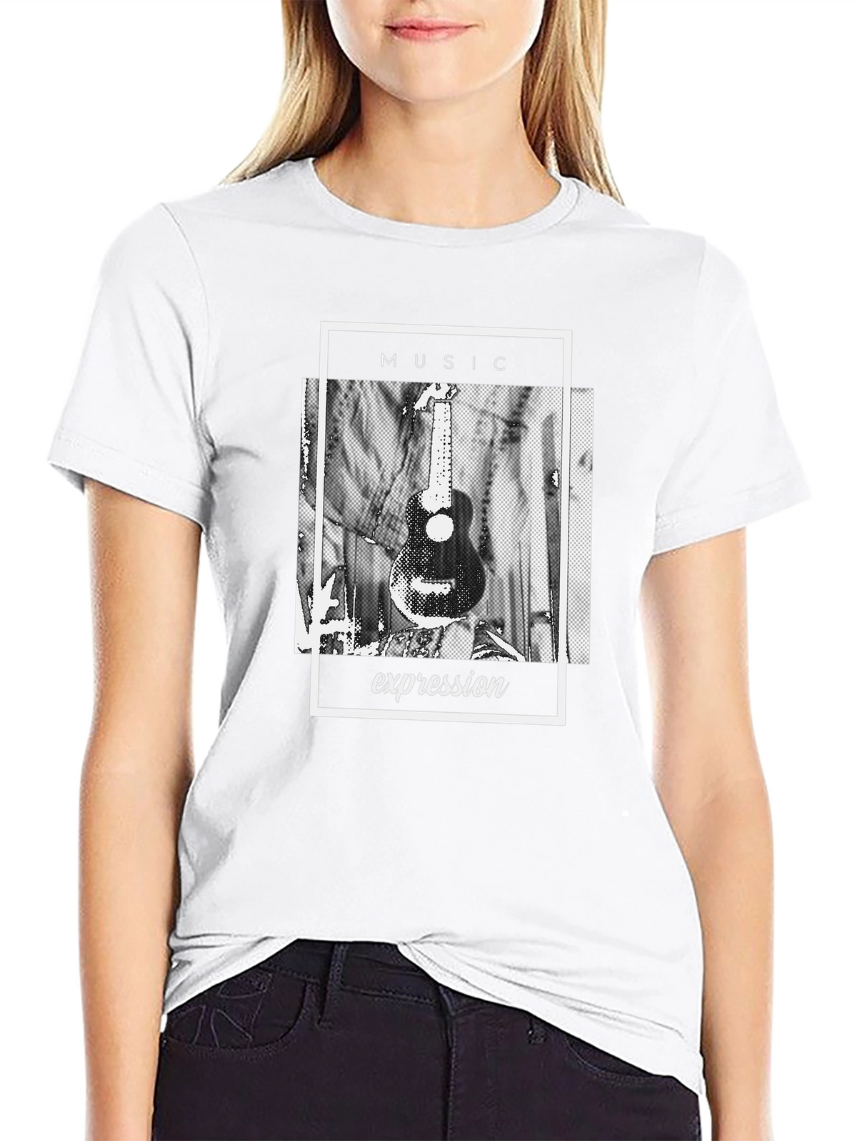 Music Expression Graphic Tee - Black Cotton