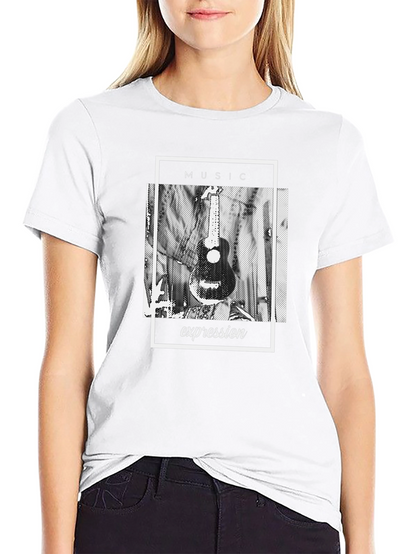 Music Expression Graphic Tee - Black Cotton