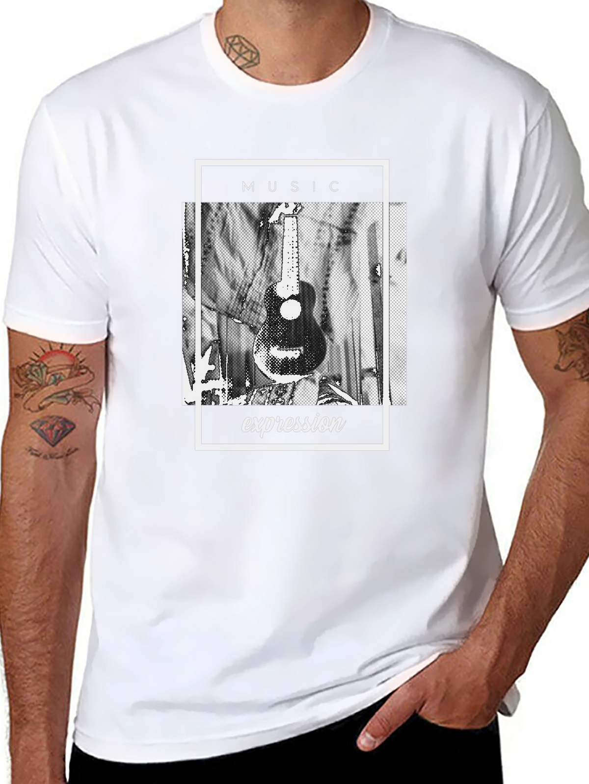 Music Expression Graphic Tee - Black Cotton