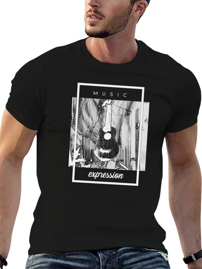 Music Expression Graphic Tee - Black Cotton
