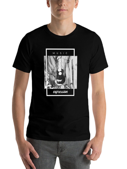 Music Expression Graphic Tee - Black Cotton