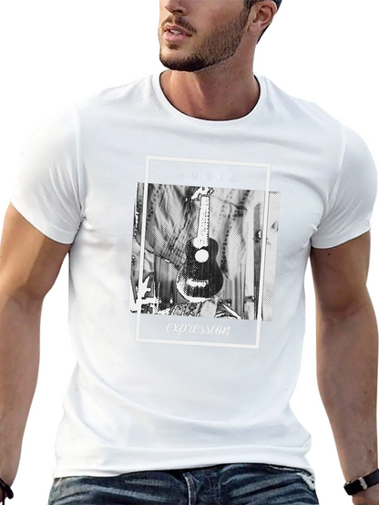 Music Expression Graphic Tee - Black Cotton