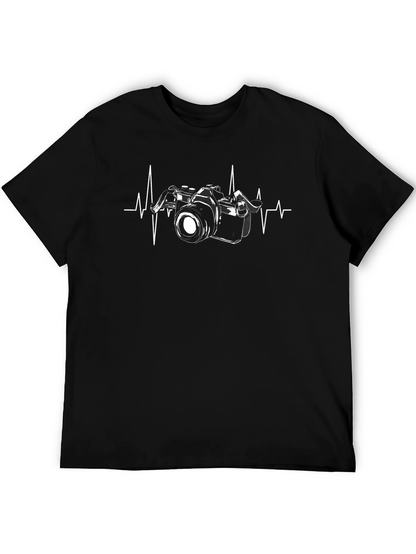 Camera Heartbeat Graphic Tee - Photographer Gift