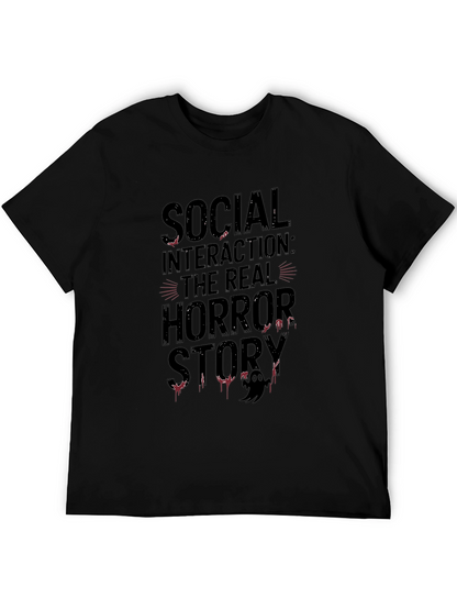 Social Interaction Horror Story Black T-Shirt