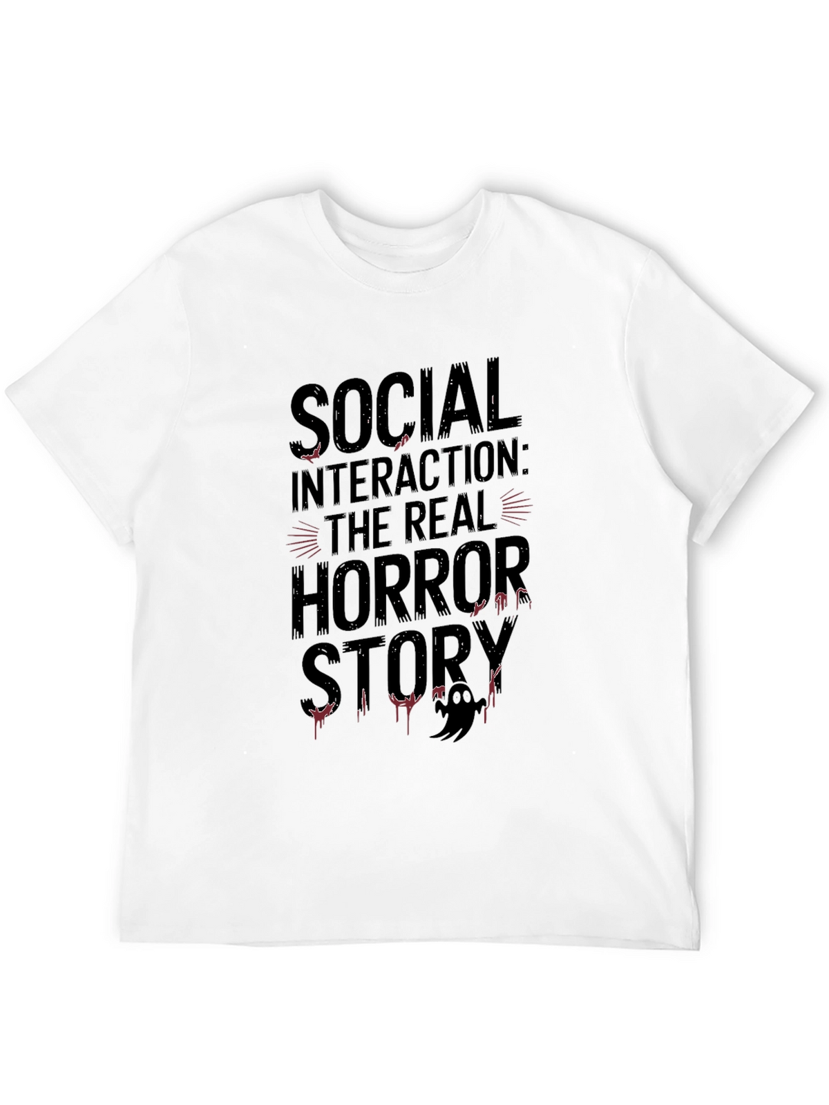 Social Interaction Horror Story Black T-Shirt
