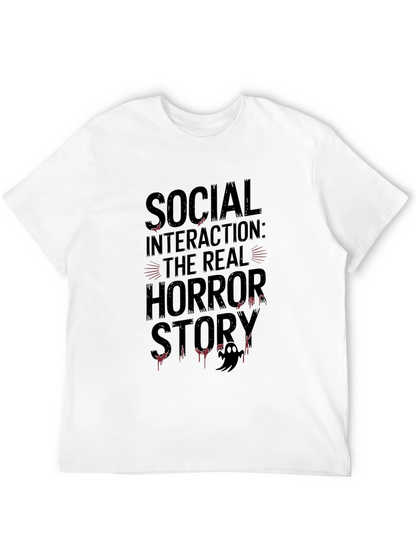 Social Interaction Horror Story Black T-Shirt