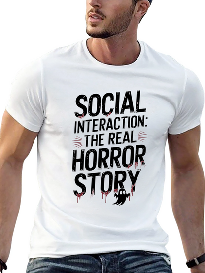 Social Interaction Horror Story Black T-Shirt