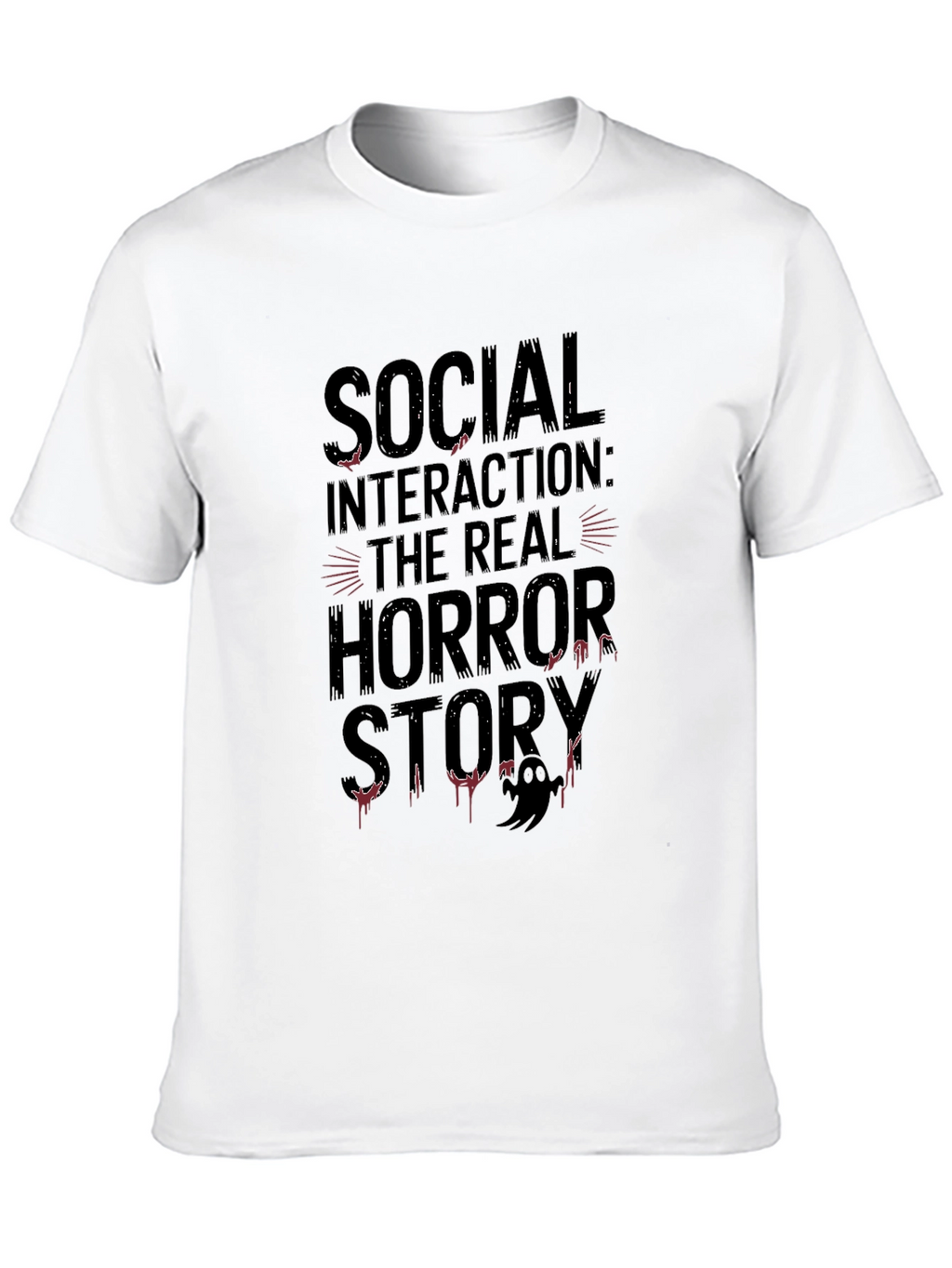 Social Interaction Horror Story Black T-Shirt