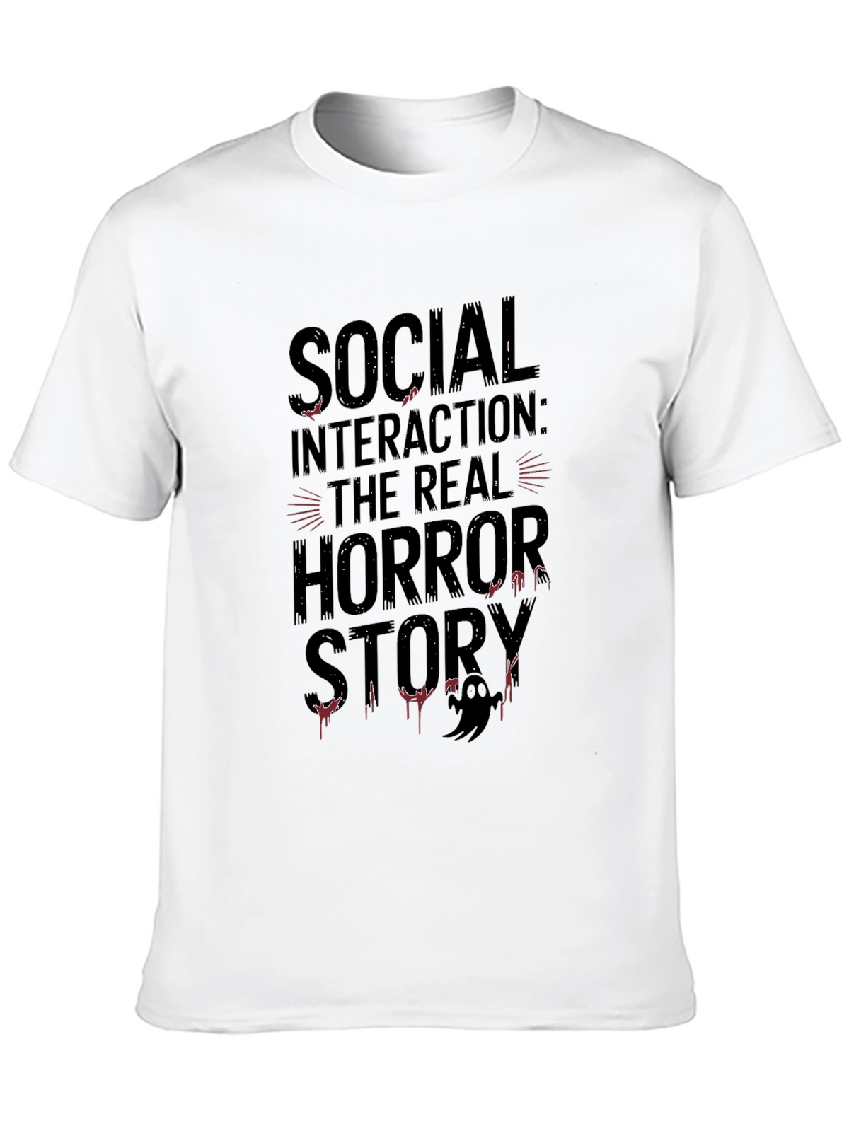 Social Interaction Horror Story Black T-Shirt