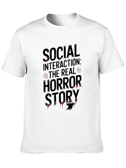 Social Interaction Horror Story Black T-Shirt
