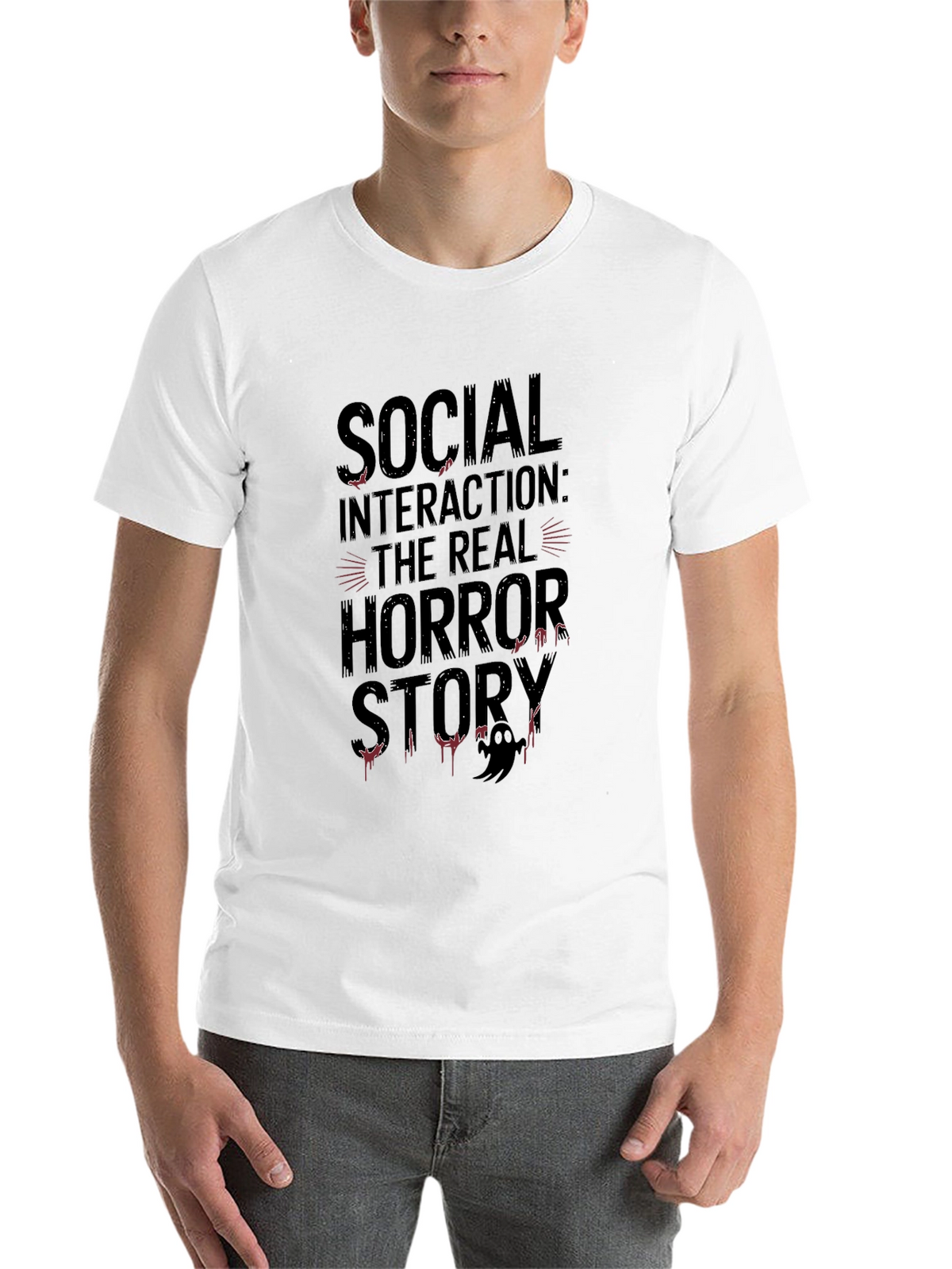 Social Interaction Horror Story Black T-Shirt