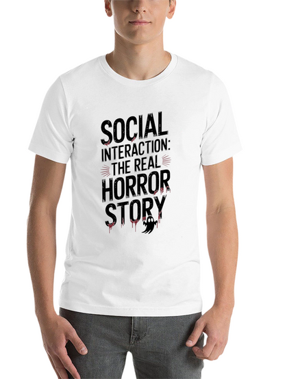 Social Interaction Horror Story Black T-Shirt