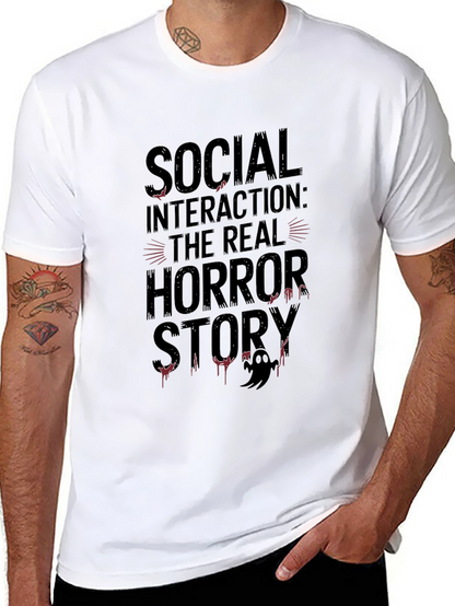 Social Interaction Horror Story Black T-Shirt