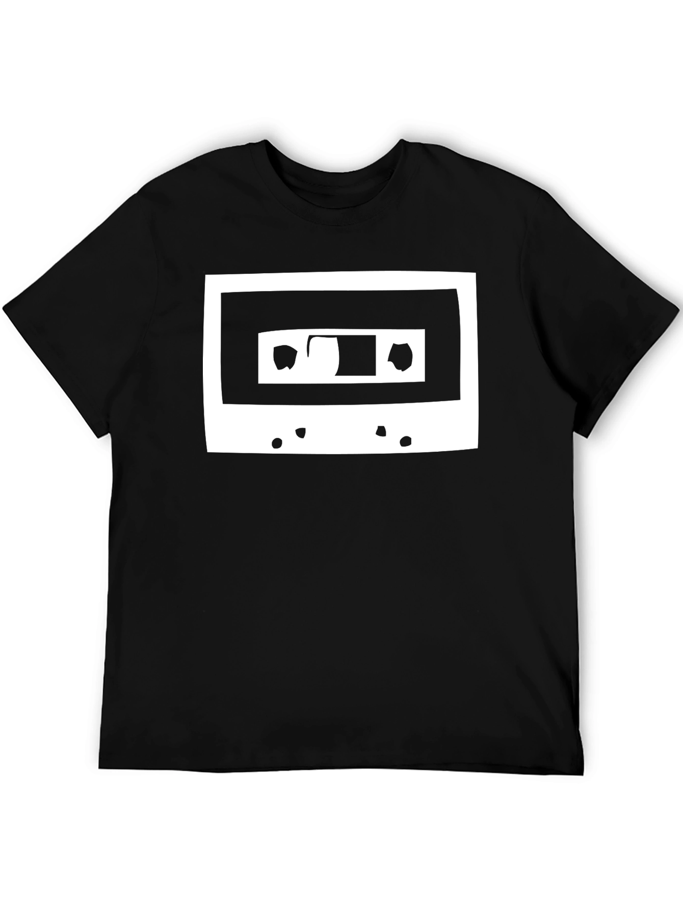 Retro Cassette Tape Graphic Tee - Black