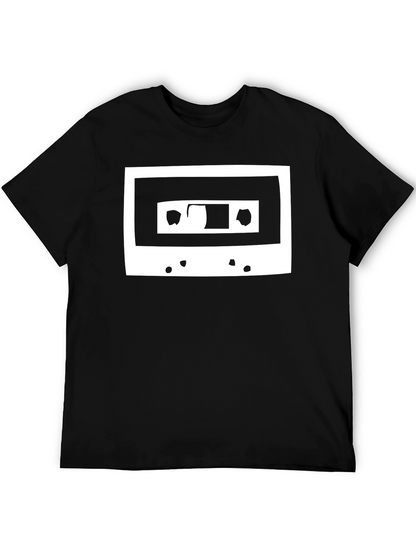 Retro Cassette Tape Graphic Tee - Black