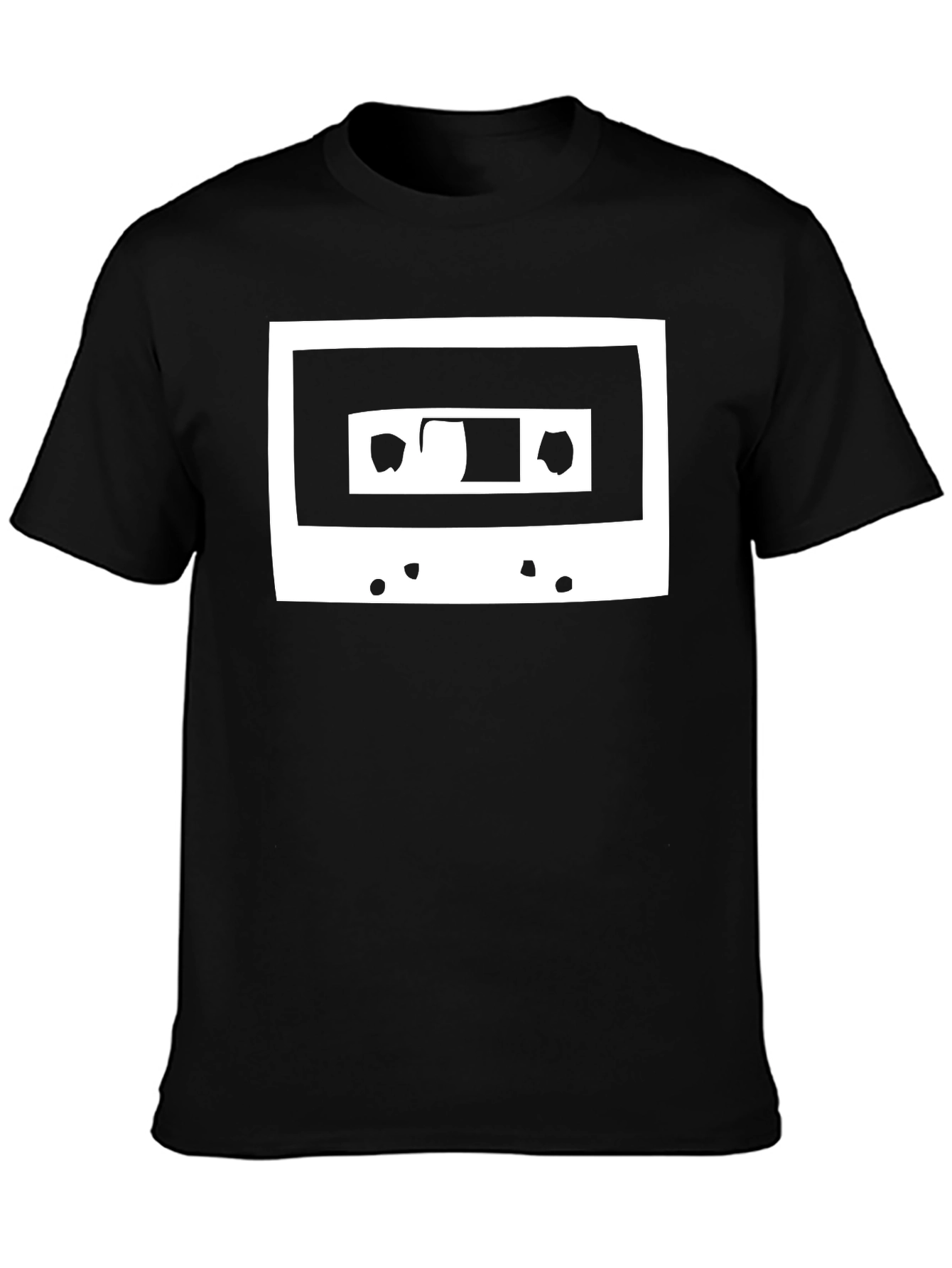 Retro Cassette Tape Graphic Tee - Black