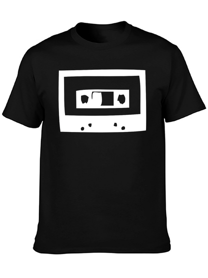 Retro Cassette Tape Graphic Tee - Black