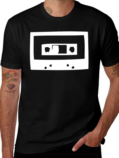 Retro Cassette Tape Graphic Tee - Black